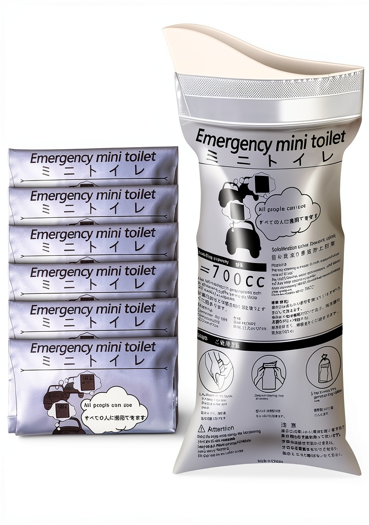 Amacam travel toilet bag being used in a vehicle cup holder