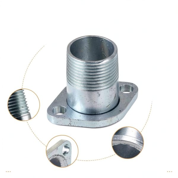 EZYPAK 1in Threaded Exhaust Flange Polished Steel-2