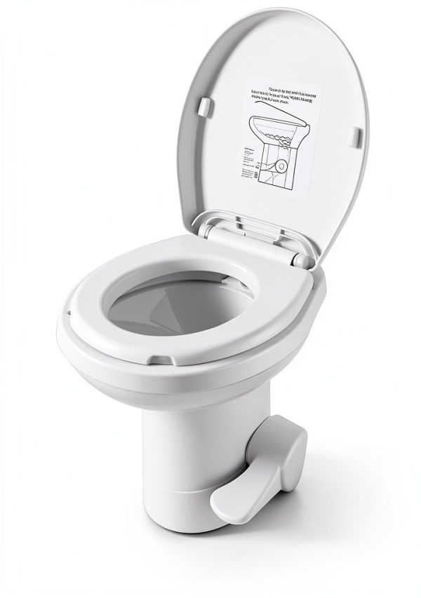 RV Toilet ZeHuoGe White Polyethylene Floor Mounted-5