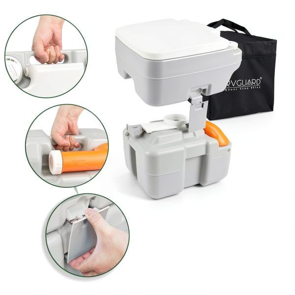 RVGUARD Portable Oval RV Toilet Polypropylene-1