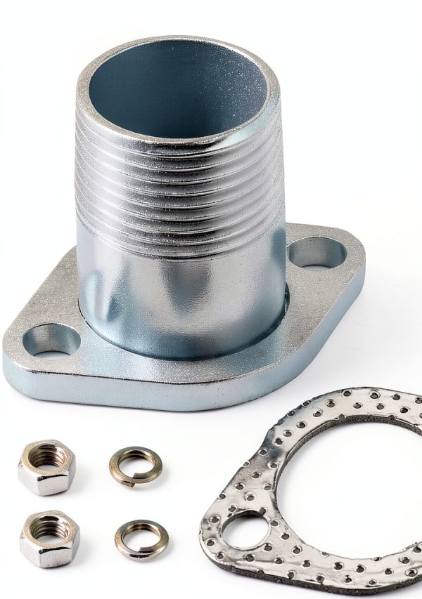 EZYPAK 1in Threaded Exhaust Flange Polished Steel-0