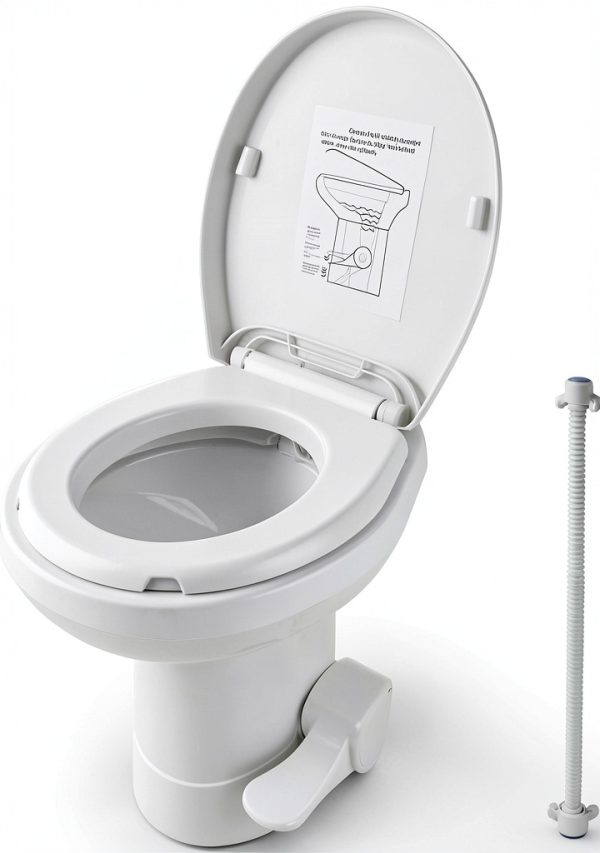 RV Toilet ZeHuoGe White Polyethylene Floor Mounted-0