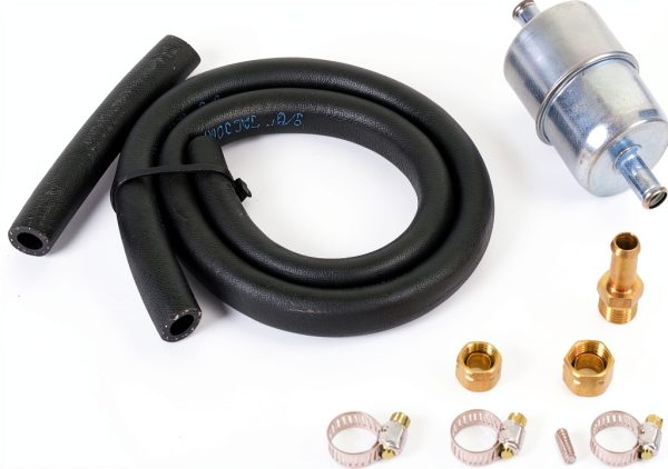 Edelbrock Fuel Line and Filter Kit 8135 Steel with Hose Clamps-0