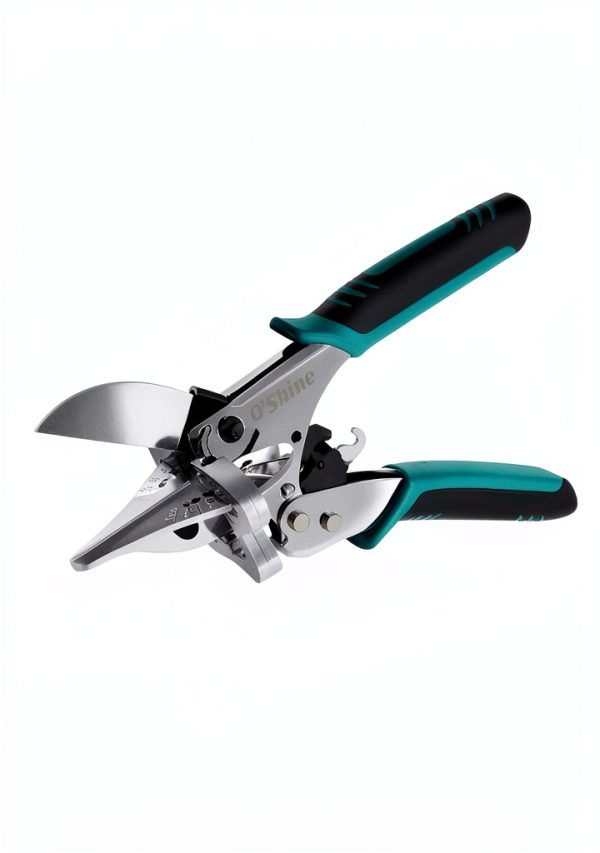 O’Shine Ratchet Miter Shears for Angular Cutting Molding Crafting Wood, Quarter Round Cutting Tool, 45-135 Degree Multi Angle PVC Miter Shear Trim Cutter Hand Tool, An Extra Blade & Hex Key Included-1