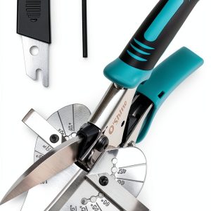 O’Shine Ratchet Miter Shears for Angular Cutting Molding Crafting Wood, Quarter Round Cutting Tool, 45-135 Degree Multi Angle PVC Miter Shear Trim Cutter Hand Tool, An Extra Blade & Hex Key Included-0